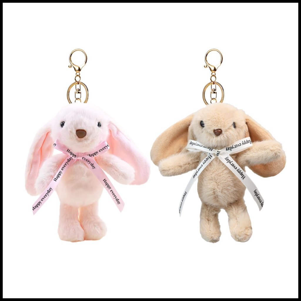 Soft Plush Bunny Keychain Set Backpack Charm Gift Cute Novelty Accessory